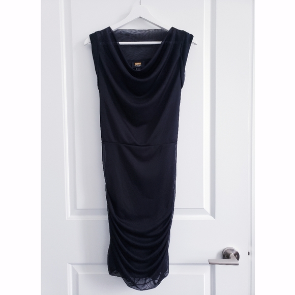 Lori Michaels Sleeveless Black Ruched Dress - Size M - Picture 1 of 5
